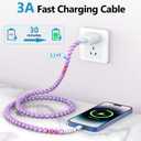 2 x HianDier for iPhone Charging Cord [MFi Certified] 3.3 FT for iPhone Charging Cable 3A Stylish Turquoise Bead USB to iPhone Cable Compatible with iPhone 14 13 12 11 Pro Max XS XR 8 7 6s Plus-Purple
