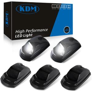 KDM Smoked Lens Led Cab Roof Top Marker Lights assembly Fit for 2017-2024 Ford F250 F350 F450 F550 Super Duty,Mounted Running Clearance Bright White,5Pcs Pack