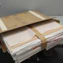 Badger Basket Wooden Toy Doll Bed with Storage, Mobile, and Bedding - Includes Wheels and Free Personalization Kit to Pretend and Play - White with Pink Chevron Fabric