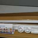 MEXAU White Tension Curtain Rods 41-146 In Extra Long Outdoor Patio Curtain Rods No Drilling Adjustable Heavy Duty Tension Rods for Windows Bathroom Living Room Curtains, Rod Diameter 1.26In