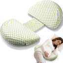 Memory-Foam Pregnancy Pillow for Sleeping - Upgrade Material Maternity Pillow for Pregnant Women - Quality Cooling Travel Wedge Pillow for Back, Belly, and Hip Relief, Gifts for Pregnant Women