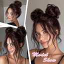 Messy Buns Hair Pieces 100% Human Hair Chignons Scrunchie Elastic Rubber Band Messy Bun Hair Piece Stretchy Fluffy Donut Updo Bun Wig Smooth Hair Bun Extensions for Women Natural Dark Brown