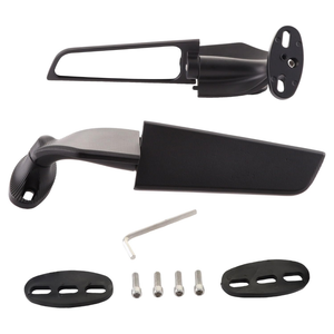 Motorcycle Rear View Mirrors Compatible with CBR300R CBR500R, Kawasaki Ninja 300 400 650, Suzuki GSXR 600 750, Yamaha R25, Ducati 1199 Aluminium alloy Wind Wing Mirrors (Large)
