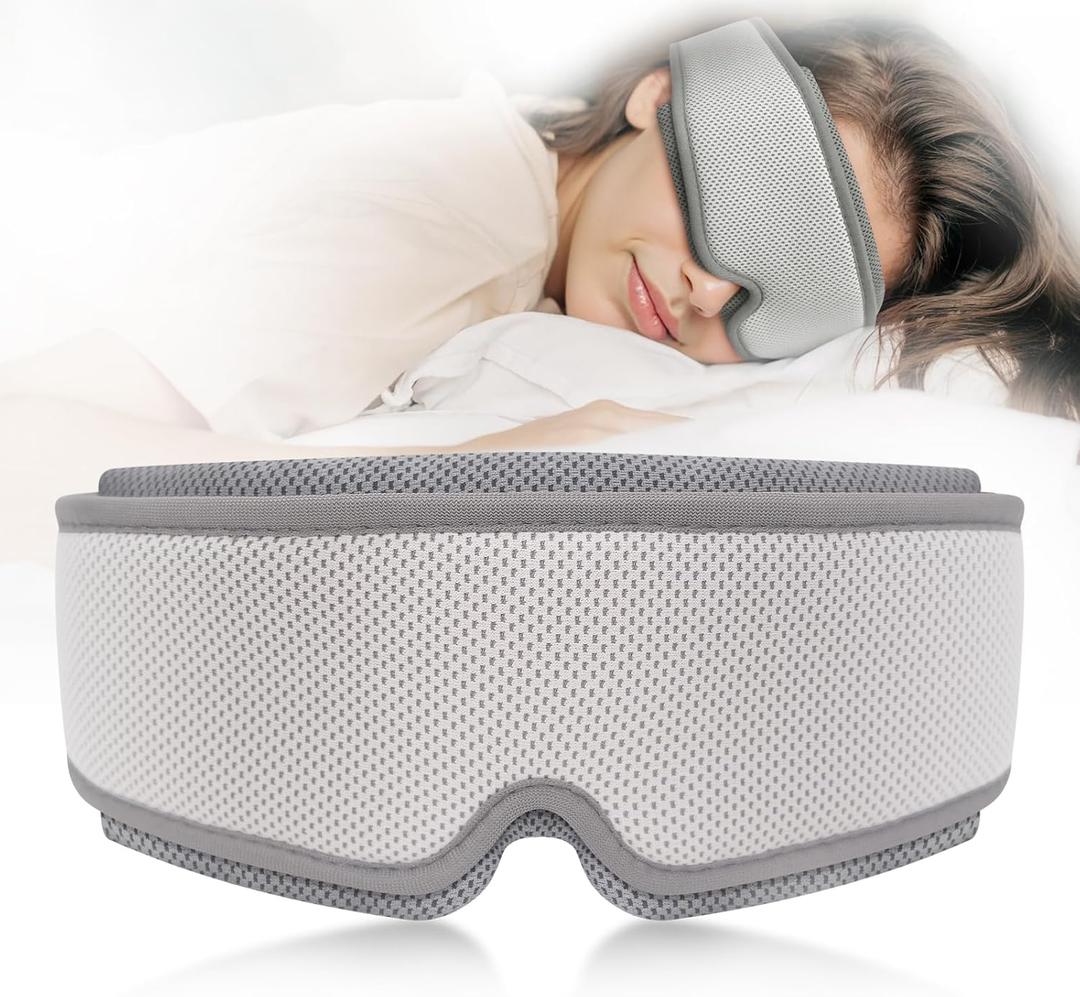 Weighted Eye Mask for Sleeping,100% Blackout Sleep Cover, Removable Pressure for Anxiety & Insomnia, Adjustable Strap for Side Sleepers Women/Men Travel w/Washing Bag