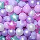 Realhaha Ball Pit Balls 50 100 200 500, Star Shapes for Babies Kids Playpen Plastic Balls for Babies Ball Pool Puppy Playballs (Purple)