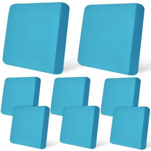 pickyNproud 8Pcs Patio Cushion Covers Stretch Outdoor Couch Cushions Slipcovers Replacement Washable Furniture Protector with Elastic Bottom Sofa Chair Seat Cover, Teal Blue