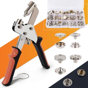ZAPSIFOU Snap Fastener Tool, Heavy Duty Snap Fastener Kit, Canvas Snap Installation Tool with 160 pcs Boat Cover Snaps, Button Snap Kit with 15mm Canvas Snaps for Fabric, Tarps, Leather, Sewing