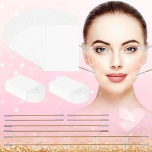Invisible Face Lift Tape,100PCS Face Lifting Tapes and Bands with 8 Strings,Instant Face Lifter for Women Neck,Eyes,Double Chin,Sagging Skin,Face Tape for Tightening,Invisible Facelift Tape for Makeup