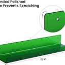 upsimples Acrylic Shelves for Wall Decor, 15" Display Shelf Perfume Organizer for Bathroom, Bedroom, Living Room, Floating Bookshelves for Kids, Clear Green, 4 Pack