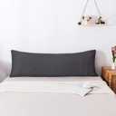 H HOUSEHOLD 100% Jersey Knit Cotton Body Size Pillowcases Set of 1, Super Soft Breathable Pillow Cases for Sleeping, Envelope Closure, Stretchy T-Shirt Fabric (Dark Gray, Body Size Pillowcase)
