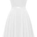 Dressystar Women's V Neck Sleeveless Lace Bridesmaid Dress Wedding Party Gown (X-Large,Short- White)