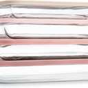 COOK WITH COLOR 8 PC. Glass Baking Dish Set with Lids - Deep Casserole Dish, Glass Food Container, Oven, Freezer and Microwave Safe, Clear Container, Pink