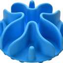 Slow Feeder Dog Bowls Insert, Silicone Slow Feeder Bowl with Strong Suction Cups Perfect for Stainless Steel Glass Ceramic Dog Bowls (Blue, Small Size) (Small(3.9in))