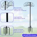 2Pack New Garden Hose Holder with Upgrade 5 Prongs Base Freestanding Holds 150FT Hose Heavy Duty Water Hose Stand Sturdy Detachable Hose Stand Black(Excluding Hoses)