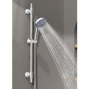 KES Handheld Shower Head 30-Inch Shower Slide Bar and 59-Inch Hose, 5-Function Adjustable Shower Head with Wall Mount Shower Slide Bar Set 18/8 Stainless Steel, Polished Finish F209S78-PS+P501B-CH