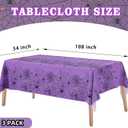 3 Pack Halloween Tablecloth-54 x 108 Inch Spider Web Design Purple