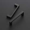 Ravinte 35 Pack 3-1/2 inch Hole Centers Matte Black Cabinet Pulls Kitchen Cabinet Handles Solid Drawer Pulls Kitchen Cupboard Hardware Flat Black Square Bar Drawer Handles