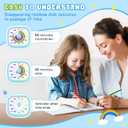 HIPPIH Visual Timer for Kids - 60 Minute Pomodoro Timers for Classroom Kitchen Office, Countdown Kids Timer Clock with Rainbow Disk, Desk Time Management Tool for Toddler with Silent Operation, Blue