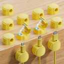 12 Pack Magnetic Cable Clips  [One-Snap Lock] Phone Cord Holder for Desk, Adhesive Magnetic Cord Organiser for Nightstand, Wall, Car  Under Desk Cable Management for Office, Home (yellow)