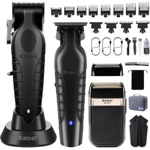 KEMEI Professional Hair Clippers, Hair/Beard Trimmer, Eletric Shaver Set for Men, Cordless Beard Trimmer, Rechargeable Barber Clippers, USB Fade Clipper Haircutting Kit, KM-2299, KM-2296, KM-2024