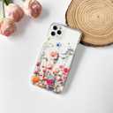 NITITOP Compatible with iPhone 11 Pro Max Case Clear Cute Lovely Vintage Floral Flowers Pattern for Girls Women Soft TPU Transparent Shockproof Protective Phone Cover - Plant2