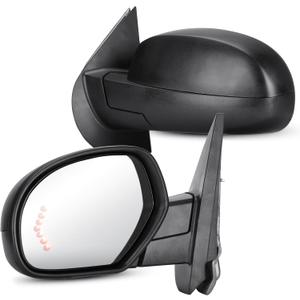 Towing Mirrors Rear View Mirrors fit for 2007-2013 Chevy Avalanche Silverado Suburban GMC Sierra 1500 1500 2500 3500 Tahoe Yukon XL 1500 2500 Power Heated Side Mirror, W/ Arrow Light