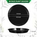 PATIKIL 30 Pack Plastic Plant Saucer, 10 Inch Plastic Plant Tray for Pots Flower Round Plant Dish Plant Drip Trays Water Tray Pot Drainage Tray for Indoors Outdoors Garden, Black