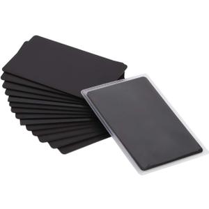 Thick Black Aluminum Metal Business Cards Anodized Aluminum 86 X 54 X 0.8mm 15 pcs Include Protector Sleeves(Frosted)