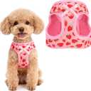 PUPTECK Dog Harness for Puppy and Small Sized Dogs, Step-in No Pull Soft Mesh Vest Harness for Cats Small Pets Walking, Pink Strawberry, New XS