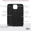 SENA iPhone 14 Case MagSafe Varano Case for iPhone 14, Premium Full-Grain Leather, Apple MagSafe Compatible, Fits 6.1" iPhone 14 with Drop Protection Reinforced Corners, 2022 Release, (SFD517US-50