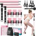 Pilates Bar Kit with Resistance Bands – Adjustable Home Gym Workout Equipment for Women & Men – Portable Pilates Equipment for Squats, Yoga & Full Body Toning