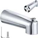 Enhon 7 Inch Slip on Tub Spout with Diverter, Compatible with Moen 3839/Moen 3853, Bathtub Diverter Spout Fits 1/2" Copper Water Tube(5/8" Diameter), 5/32" Hex Wrench (Polished Chrome,Classic)