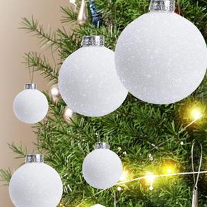 3 Pcs Large Christmas Ball Ornaments 3 Size White Snowball Ornaments for Christmas Tree Decorations Plastic Hanging Christmas Balls for Xmas Party Holiday Wedding Supplies