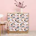 FANCYEASY Boho Bird Floral Leaf Peel and Stick Wallpaper for Bedroom Bathroom 12"x100" Self Adhesive Colorful Kids Wallpaper Removable Waterproof Contact Paper for Cabinets Shelf Liners Vinyl Mural