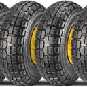 MaxAuto 10 Inch Solid Rubber Tires 4.10 3.50-4 Flat Free Tire 4.10/3.50-4 Tire and Wheel, 2.25" Offset Hub, 5/8" Bearings, for Hand Truck, Trolley, Garden Cart, Lawn Mower, Garden Wagon, Wheelbarrow