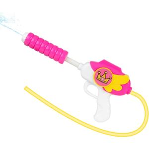 Pink Water Gun with Hose, Fun Pool Toys for Girls, Endless Water Supply Squirter - Easy to Use & Non-Stop Summer Fun