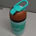 Owala Kids Flip Insulated Stainless-Steel Water Bottle with Straw and Locking Lid, 14-Ounce, Brown/Teal (Mint Chocolate Chip)