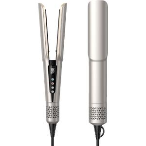 Hair Straightener - 2 in 1 Wet to Dry Hair Dryer and Straightener with High-Speed Airflow + Rapid Heat-Up + Customizable Temperature + LCD Display & Auto Shut-Off + No Heat Damage (Gold)