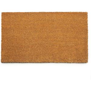 PLUS Haven 17.5x30 Door Mat with Heavy-Duty Backing - Coco Coir Doormat for Outdoor or Indoor Uses - Non-Slip Welcome Mats for Entryway or Porch - Easy to Clean Front Door Mat - Natural Brown