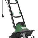 14 Inch 10 Amp Electric Tiller/Cultivator, 4 Steel Tines Tillers with Adjustable Wheels, 9" Tillling Depth Electric Rototiller for Lawn, Yard and Garden Digging