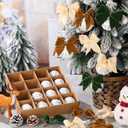 32 Pcs 2.36" Silver and White Christmas Ball Ornaments Set Mini Velvet Bow Vintage Rustic Shatterproof Xmas Hanging Ornaments for Xmas Tree Holiday Party Decor