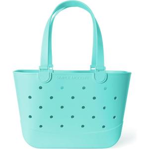 Simple Modern Large Beach Bag | Waterproof Getaway Rubber Tote with Zipper Pocket for Travel, Pool, Boat, Groceries, Sports | Ocean Water, Extra Large