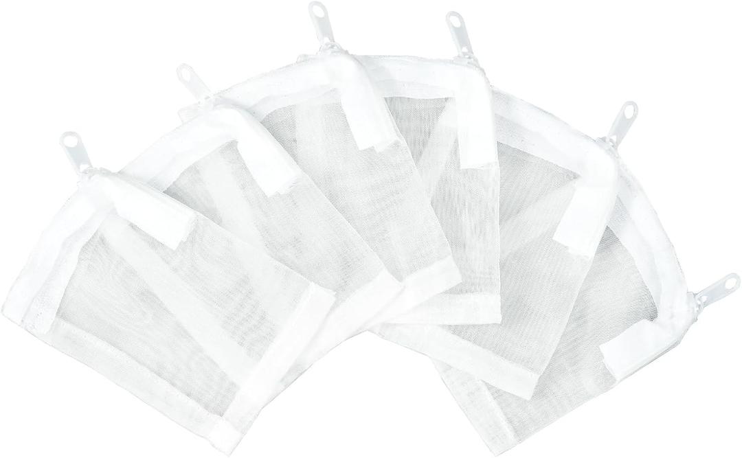 AQUANEAT Aquarium Filter Media Bags 6pcs Fish Tank Extra Fine 100 Micron Mesh Bags with Plastic Zipper for Activated Carbon (3 x 4)
