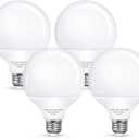 Flaspar G25 LED Vanity Light Bulbs, 100W LED Globe Bulb Equivalent, 9W Vanity Bulbs for Bathroom, 5000K Daylight White 900LM, E26 Base Round Makeup Mirror Bathroom Lights Bulb Dcor Lighting, 4 Pack