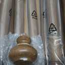 Wood Curtain Rods for Windows 66 to 120 Inch, 1 Inch Heavy Duty Curtain Rod with Imitation Wood Grain Finials, Boho Adjustable Drapery Rods for Farmhouse Rustic Living Room Bedroom