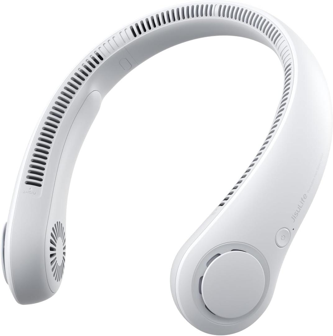 JISULIFE Portable Neck Fan, Hands-Free Bladeless, 5 Speeds, 4000 mAh Battery Operated Wearable Personal Fan, Twistable, Rechargeable, Gift for Women Men-Grey JISULIFE Portable Neck Fan, Hands-Free Bladeless, 5 Speeds, 4000 mAh Battery Operated Wearable Personal Fan, Twistable, Rechargeable, Gift for Women Men-Grey