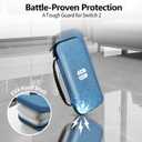 AOLO Carrying Case Compatible with Switch 2 (2025), Portable Hard Protective Travel Case with 10 Game Slots & Accessory Pocke (Blue)
