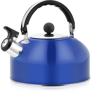 2.7 Quart (3 L) Tea Kettle, Food Grade Stainless Steel Teakettle is Best for Boiling Water, Brewing Tea, and Making Coffee (Dark Blue)