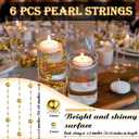 24 Pcs Floating Candles 12 Glass Vases for Centerpieces with 400 Acrylic Fake Ice Cubes 6 Pearl String Vase Filler Floating Candle Centerpieces for Tables Party Event Wedding Home Decor