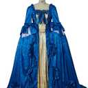 Court Rococo Baroque Marie Antoinette Ball Dresses 18th Century Georgian Era Costumes Dress Victorian Ball Gown (Blue, M)